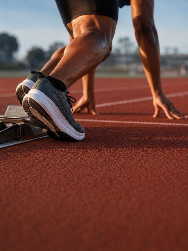 Tênis de corrida em pista de atletismo
